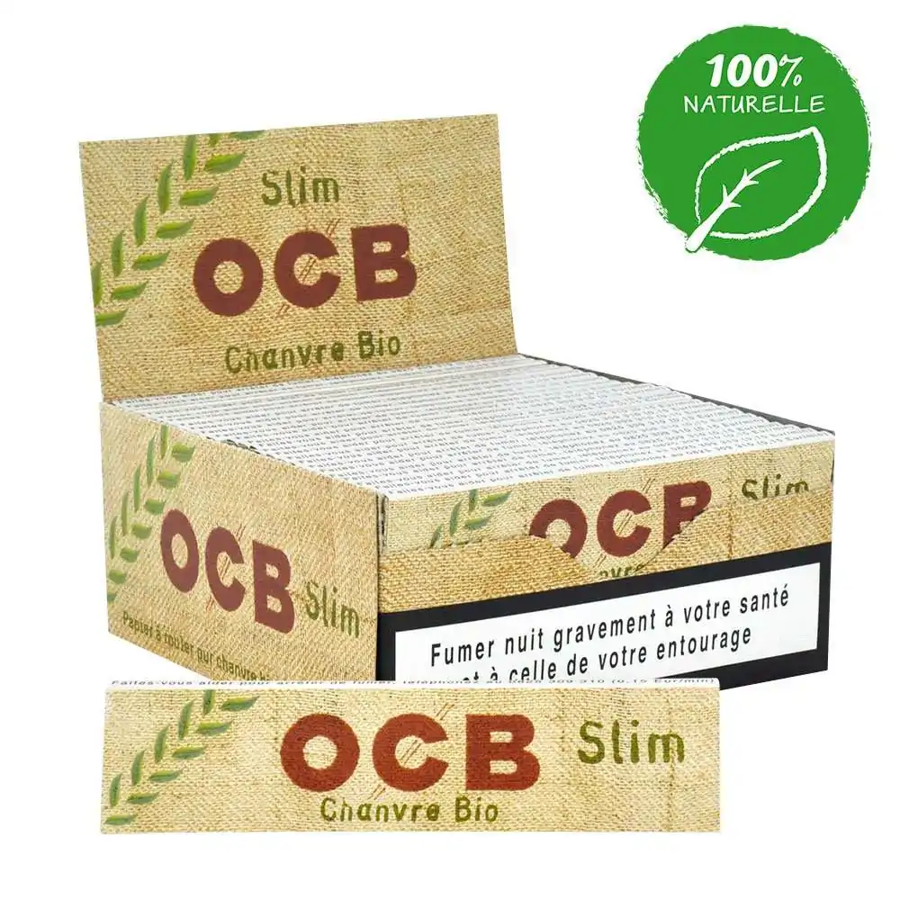 Boîte de 50 carnets OCB Slim Chanvre Bio