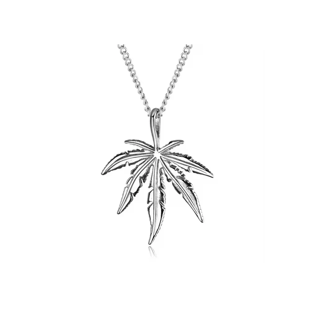 Collier Feuille de Cannabis Argent