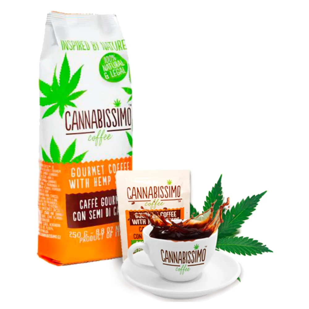 Café moulu graines de chanvre avec CBD